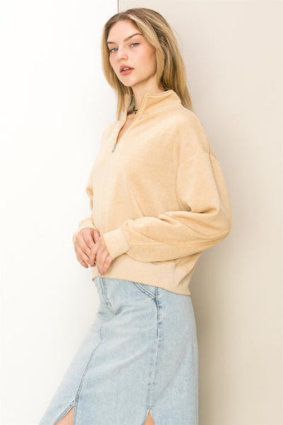 Clara French Terry Half Zip Pullover