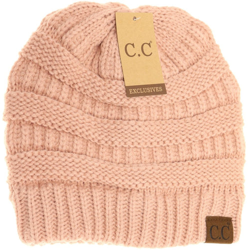 735113   Solid Ribbed Beanie by C.C. Beanie