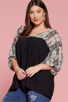 63692   Riley Snake Print Sleeve Top