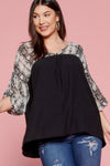63692   Riley Snake Print Sleeve Top