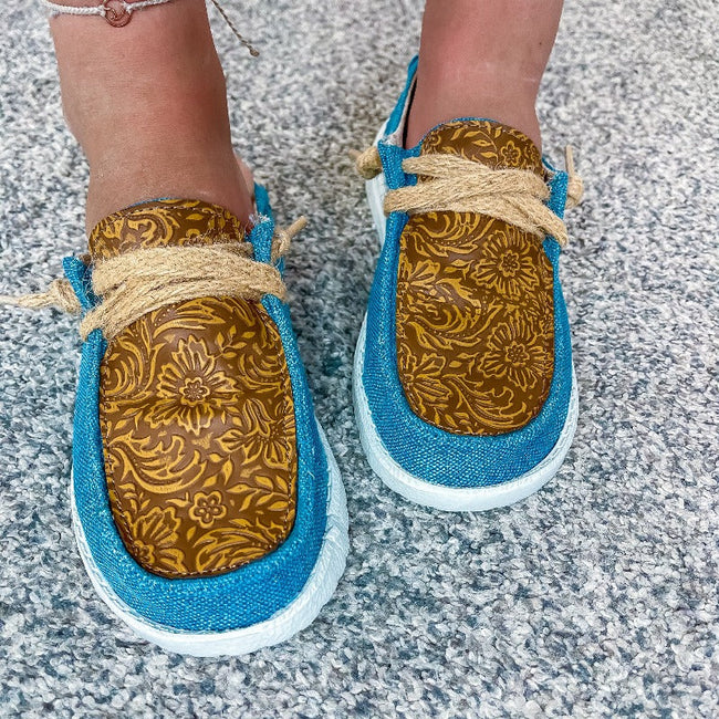 Very G Gypsy Jazz Turquoise Luma Tooled Sneakers