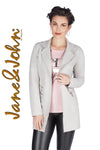 Chaqueta estilo blazer de ante vegano gris Leona de Tricotto J493-F22