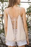 822   Amee Jersey Plunging Ladder V-Neck Top