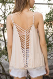 822   Amee Jersey Plunging Ladder V-Neck Top