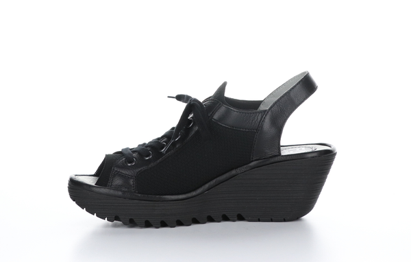Fly london black wedge shoes clearance