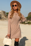 Cable-Knit Round Neck Mini Sweater Dress - ONLINE EXCLUSIVE!