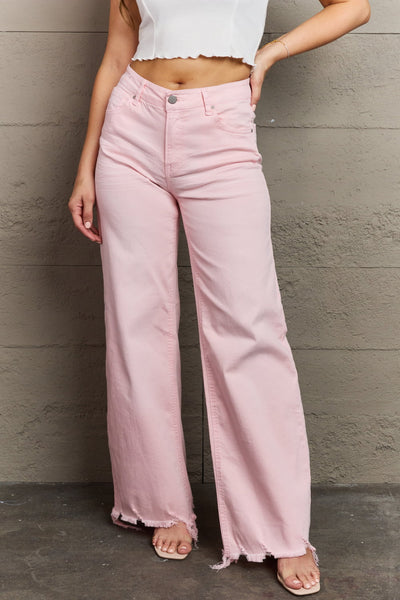 RISEN Jeans Raelene High Waist Wide Leg Jeans in Light Pink - ONLINE EXCLUSIVE!