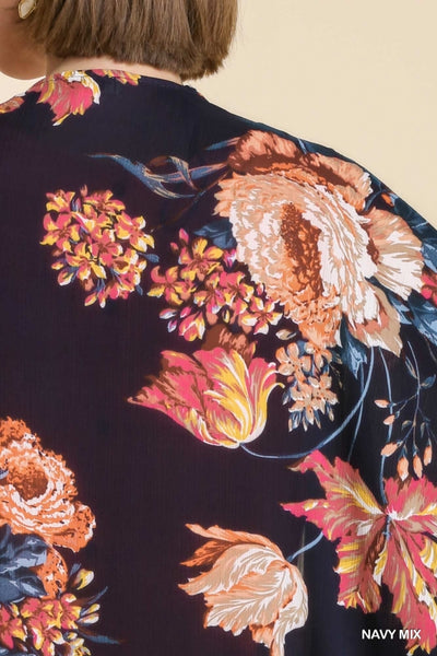 4247   Ruth Floral Print Kimono - Reg & Plus!