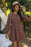 Printed Round Neck Long Sleeve Mini Dress - ONLINE EXCLUSIVE!