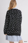 6075   Stormi Polka Dot Hand-Stamped Sweater Cardigan - Reg & Plus!