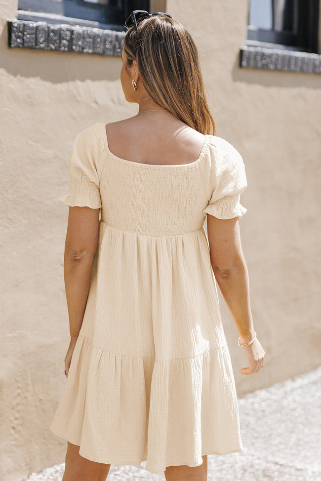 Smocked Square Neck Flounce Sleeve Mini Dress - ONLINE EXCLUSIVE!