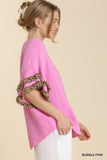 Wendy Cotton Gauze Layered Animal Print Ruffle Sleeve Top - Reg & Plus!
