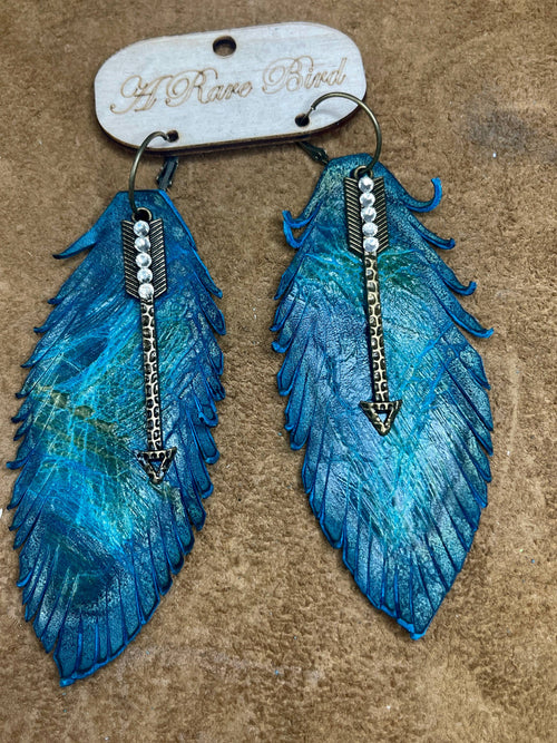 19515   Desarae Turquoise "Follow Your Arrow " Earrings by A Rare Bird