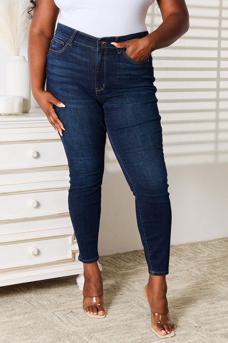 Hailey Tummy Control High Rise Cropped Wide Leg Judy Blue Jeans - ONLINE EXCLUSIVE!