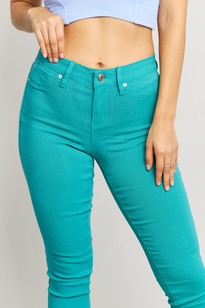 YMI Jeanswear Kate Hyper-Stretch Mid-Rise Skinny Jeans in Sea Green - ONLINE EXCLUSIVE!