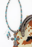 Silverdale Cross Beaded Necklace & Earring Set