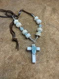 64381   Stone Cross/Turquoise Necklace
