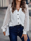 Lantern Sleeve V-Neck Button-Down Cardigan - ONLINE EXCLUSIVE!