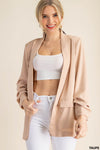 5524   Traci Ruched Sleeve Lined Blazer - Reg & Plus!
