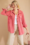 6423   Allison Soft Fleece Button Down Shacket