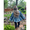 18554   Chelsea Vintage Distressed Denim Wash Pleated Jacket by A Rare Bird