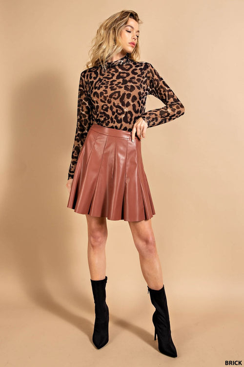 7404   Casey Vegan Leather Mini Skirt