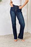 Sonya Button-Fly Straight Leg Nondistressed Judy Blue Jeans - ONLINE EXCLUSIVE!