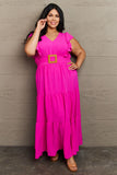GeeGee Fancy Fizz Plus Size Tiered Side Slit Maxi Dress - ONLINE EXCLUSIVE!