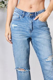Selena Hi Rise Rigid Magic Distressed Raw Hem Straight Judy Blue Jeans - ONLINE EXCLUSIVE!