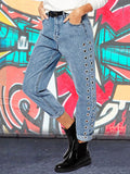 Tallulah Button Fly Openwork Jeans - ONLINE EXCLUSIVE!