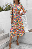 Printed Collared Neck Long Sleeve Dress - ONLINE EXCLUSIVE!