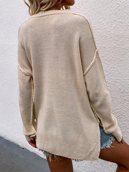 Suéter abotonado y con costuras expuestas - ¡EXCLUSIVO EN LÍNEA!