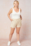 5804   Caterina Ribbed Knit Shorts - Plus only