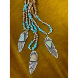 44284   Authentic Turquoise Feather Necklace by A Rare Bird