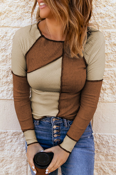 Color Block Exposed Seam Knit Top - ONLINE EXCLUSIVE!