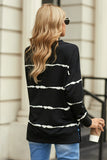 Rozalie Striped Side Slit Round Neck Sweatshirt - ONLINE EXCLUSIVE!