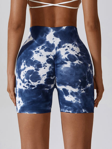 Tie Dye Wide Waistband Slim Fit Sports Shorts - ONLINE EXCLUSIVE!