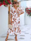 Bonnie Printed Surplice Balloon Sleeve Dress - ONLINE EXCLUSIVE!