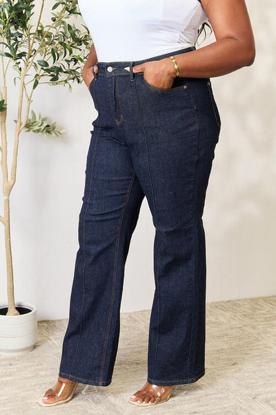 88664   Karina High Rise Nondistressed Wide Leg Judy Blue Jeans