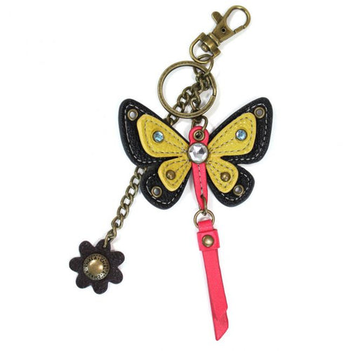 Chala Yellow Butterfly Mini Keychain Key FOB  609BFY0