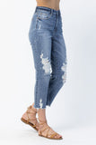82434   Alisha Hi-Rise Destroyed Straight Leg Ankle Judy Blue Jeans