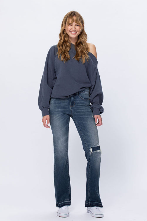88314   Deondra Mid-Rise Slim Distressed Bootcut Judy Blue Jeans