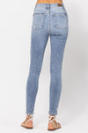 82293   Kady Hi-Rise Bleach Splash Destroyed Skinny Judy Blue Jeans