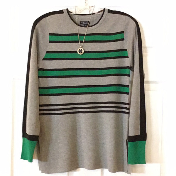 Bylyse Striped Crew Neck Sweater