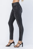 Tabitha Hi-Rise Vintage Black Wash Front Yoke Skinny Judy Blue Jeans