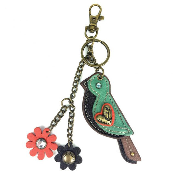 Chala Teal Bird Mini Keychain Key FOB  609BD4