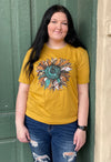 Valessa Vintage Sunflower Graphic T-Shirt