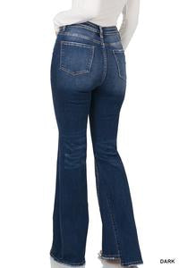 1715   Easley Hi-Rise Panel Flare Jeans by Zenana
