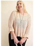 6405 Rebecca suéter ligero con cuello en V -¡Reg & Plus!