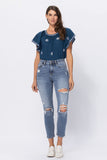 88372   Bradyn Hi-Rise Destroyed Slim Fit Jeans by Judy Blue Jeans